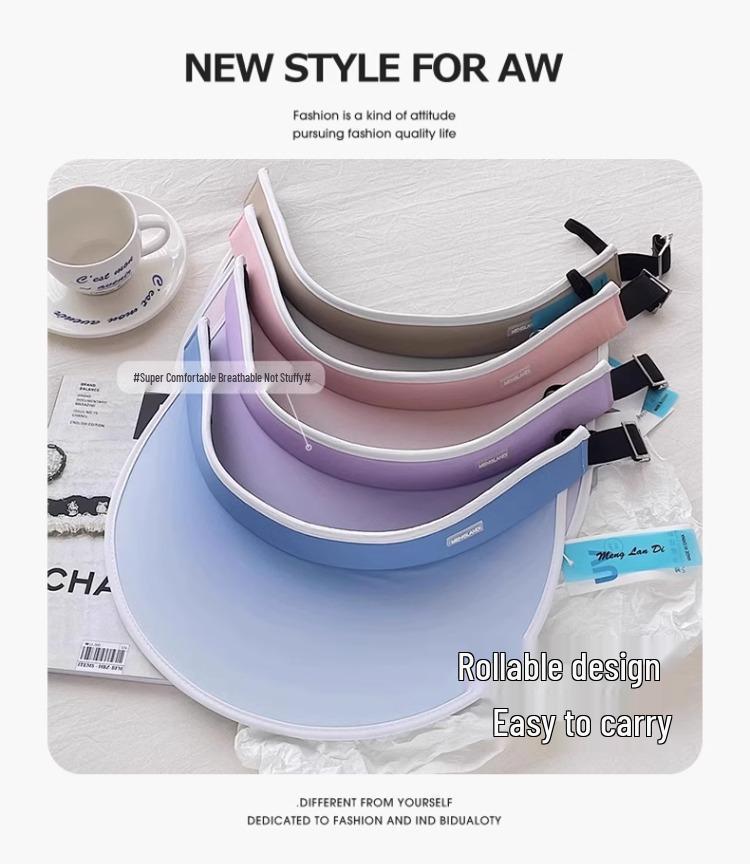 Gradient UV Protection Sun Hat with Large Brim for Cycling