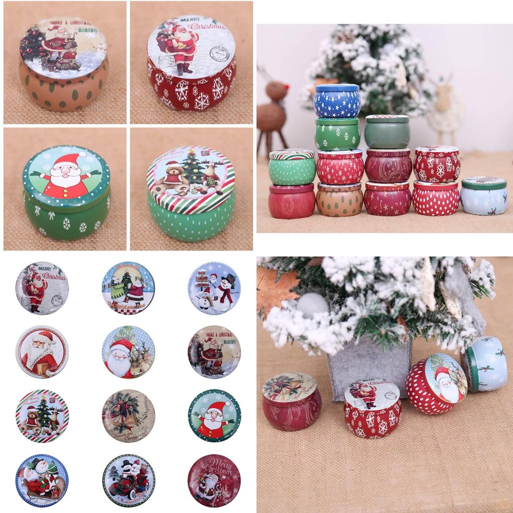 Kreative weihnachtliche dekorative eiserne Geschenkbox für Kinder mit süßen Leckereien und Süßigkeiten