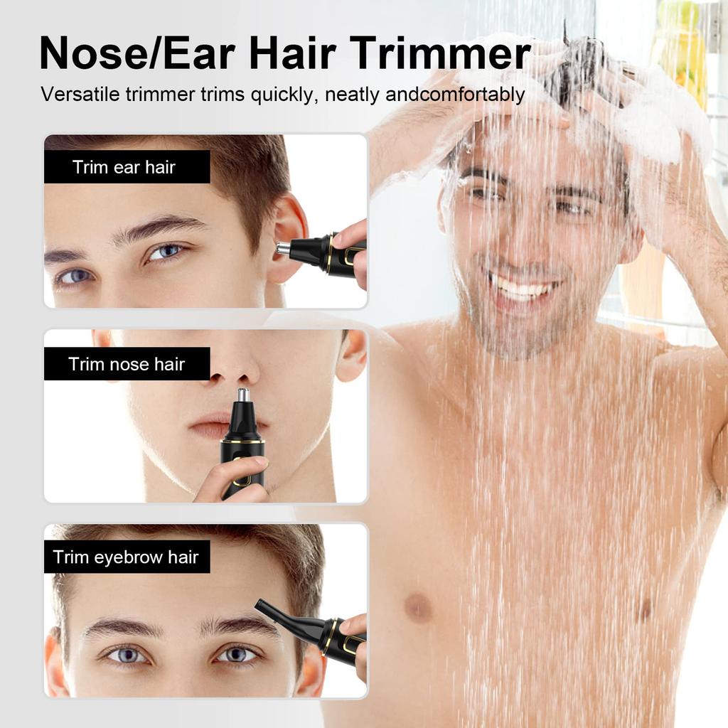 XOOMRSCP Nose Hair Trimmer for Facial Hair Trimmer with IPX7 Waterproof Dual Edge Blades Men,Professional
