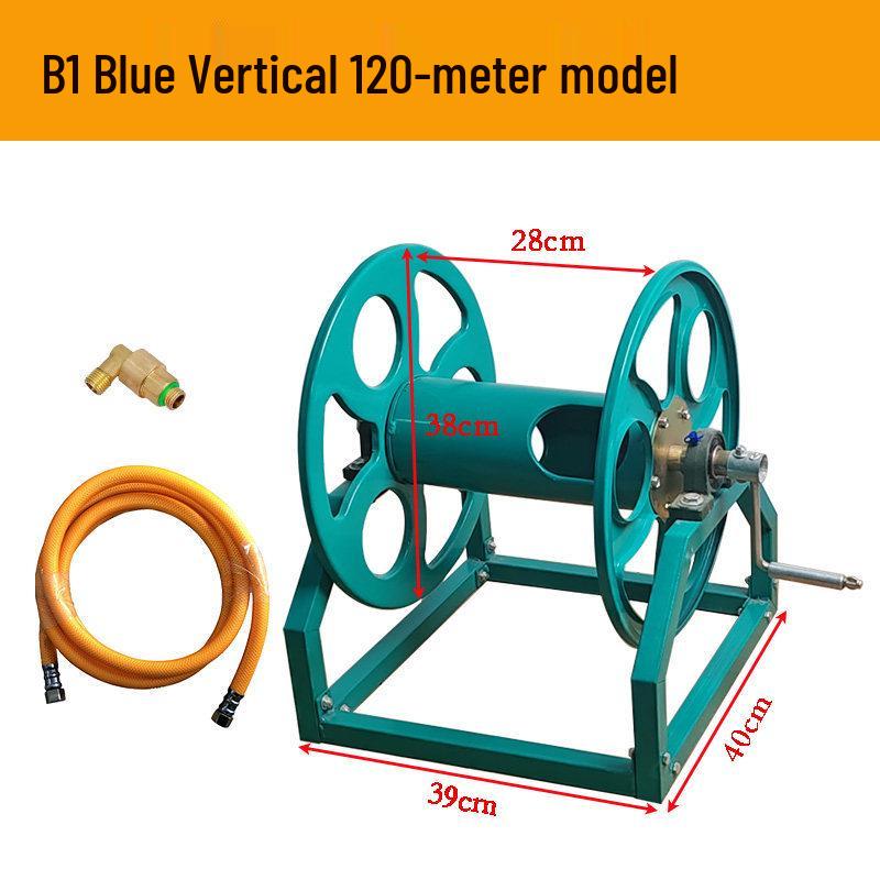Thickened Hand-Crank Agricultural Sprayer Hose Reel with Storage Rack