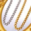 YueShi Stainless Steel Geometric Patchwork Necklace: Irregular O-Chains In Light Luxury Style