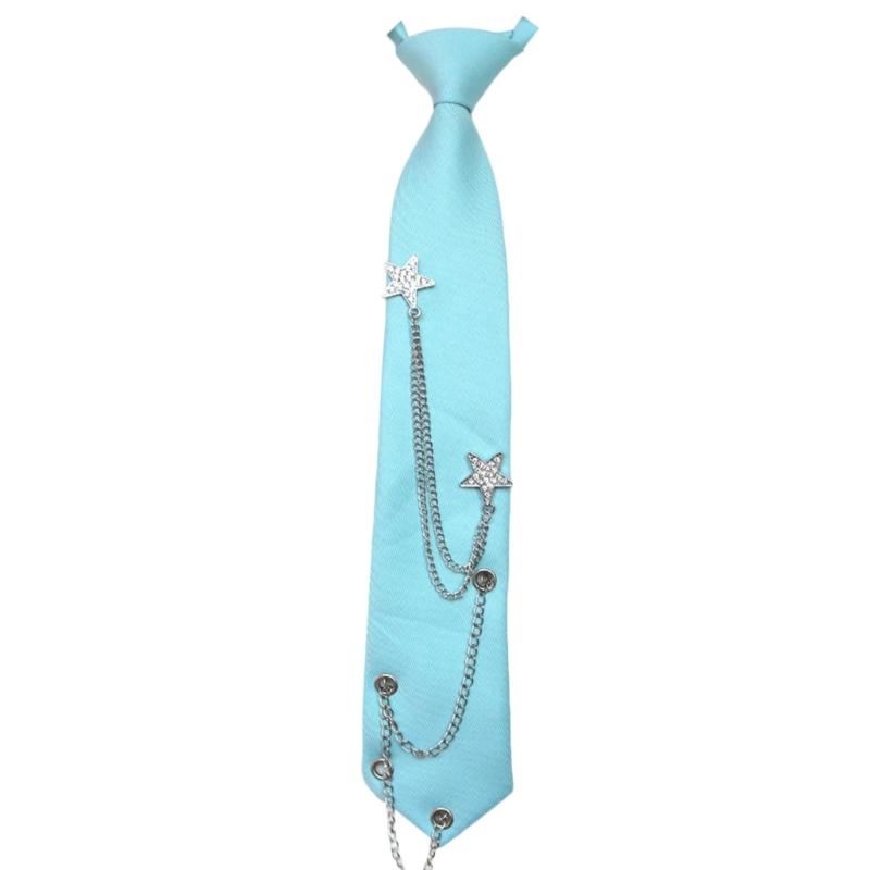 Uniform Ties For Janpanese JK Uniform Cosplay Accessory Neckwear Jk Seifuku Anime Necktie with Rhinestones Metal Chain
