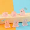6 Stück Leuchtende Mini-Harz-Schweinchen Armaturenbrett-Spielzeug Puppen Figuren Haus Garten Dekoration Cartoon Farbe Niedliche Auto-Verzierungen Geschenke