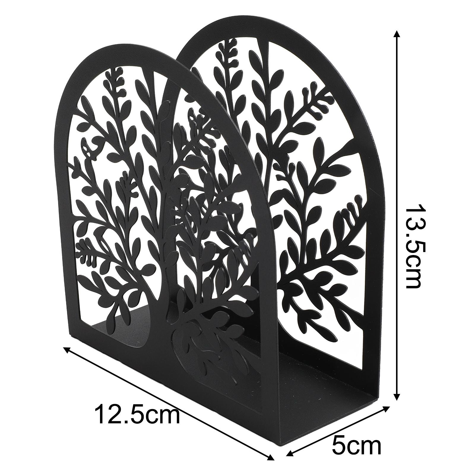 

Metal Napkin Holder for Kitchen and Dining Table Tree Design for Easy Access Black