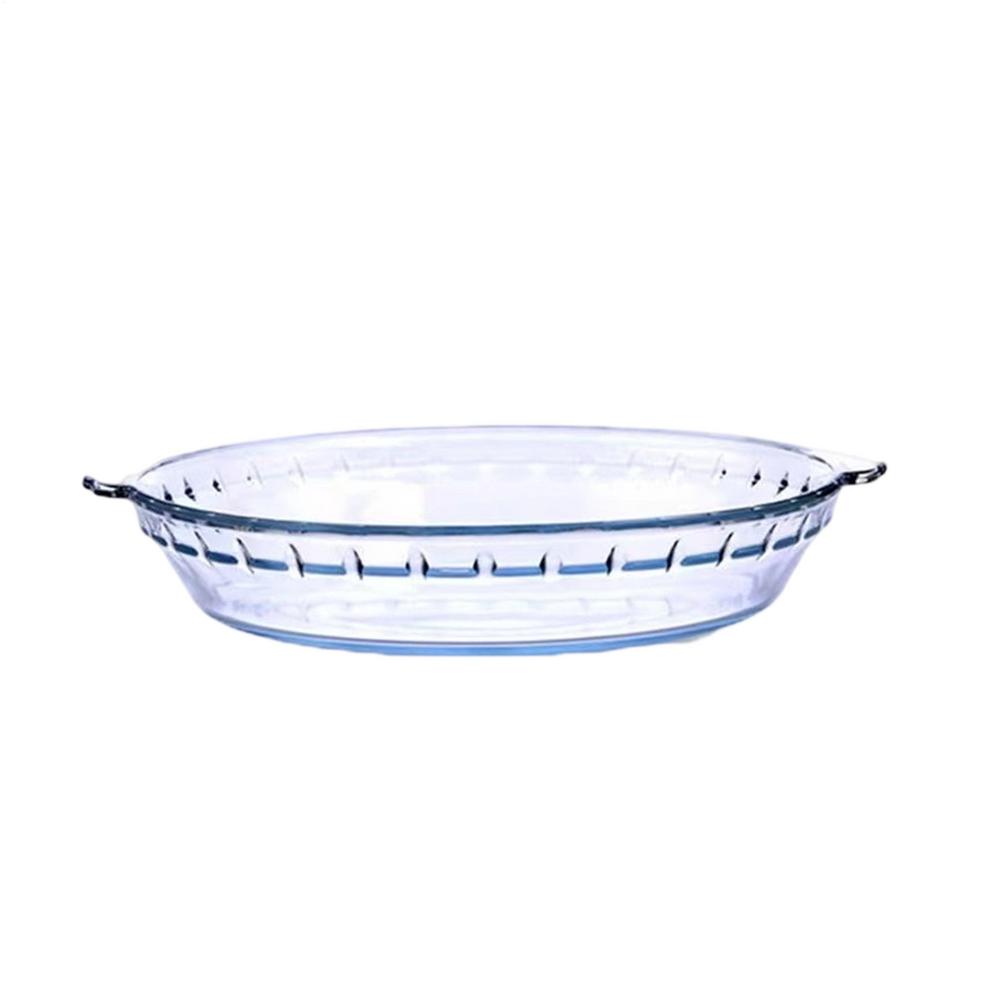 Glass Pie Dish Clear Fluted Rim Modern 9-Inch Kitchen Dish Glass Pie Plate for Salads Snacks Desserts Casserole Farmhouse Dining
