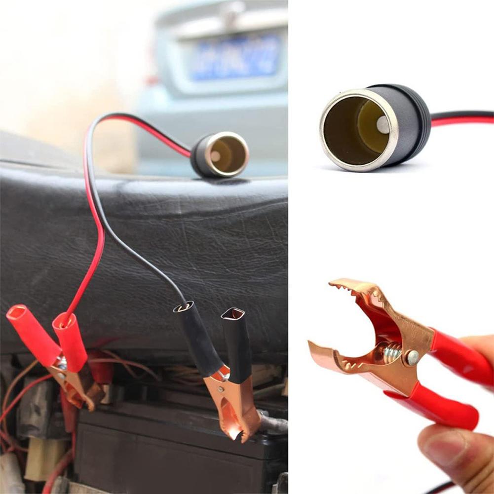 12V Car Battery Clip To Cigarette Lighter Socket High Power Pure Copper Adapter for Automotive Use