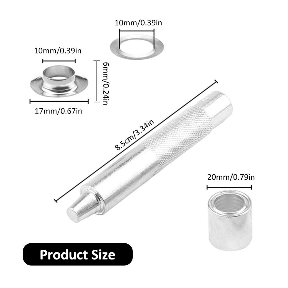 100Sets Grommet Tool Kit with Hole Punch Tool, Eyelets and Grommets for Tarps, Fabric Rings, Leather, Tents Awning Accessories