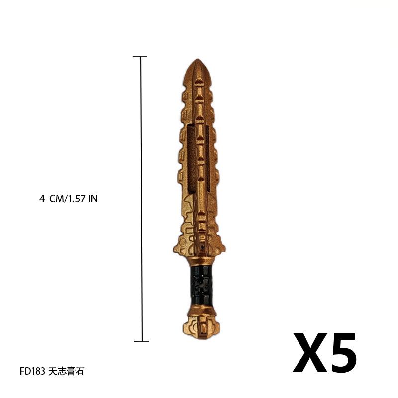 MOC Medieval Building Block Soldier Figure Weapon Accessories Battle Axe Bow Arrow Sword Sheath Shield Assembly Puzzle Brick Toy