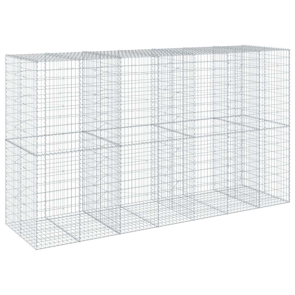 Vidaxl Kosz Gabionowy Z Pokrywą, 350X100X200 Cm, Galwanizowane Żelazo