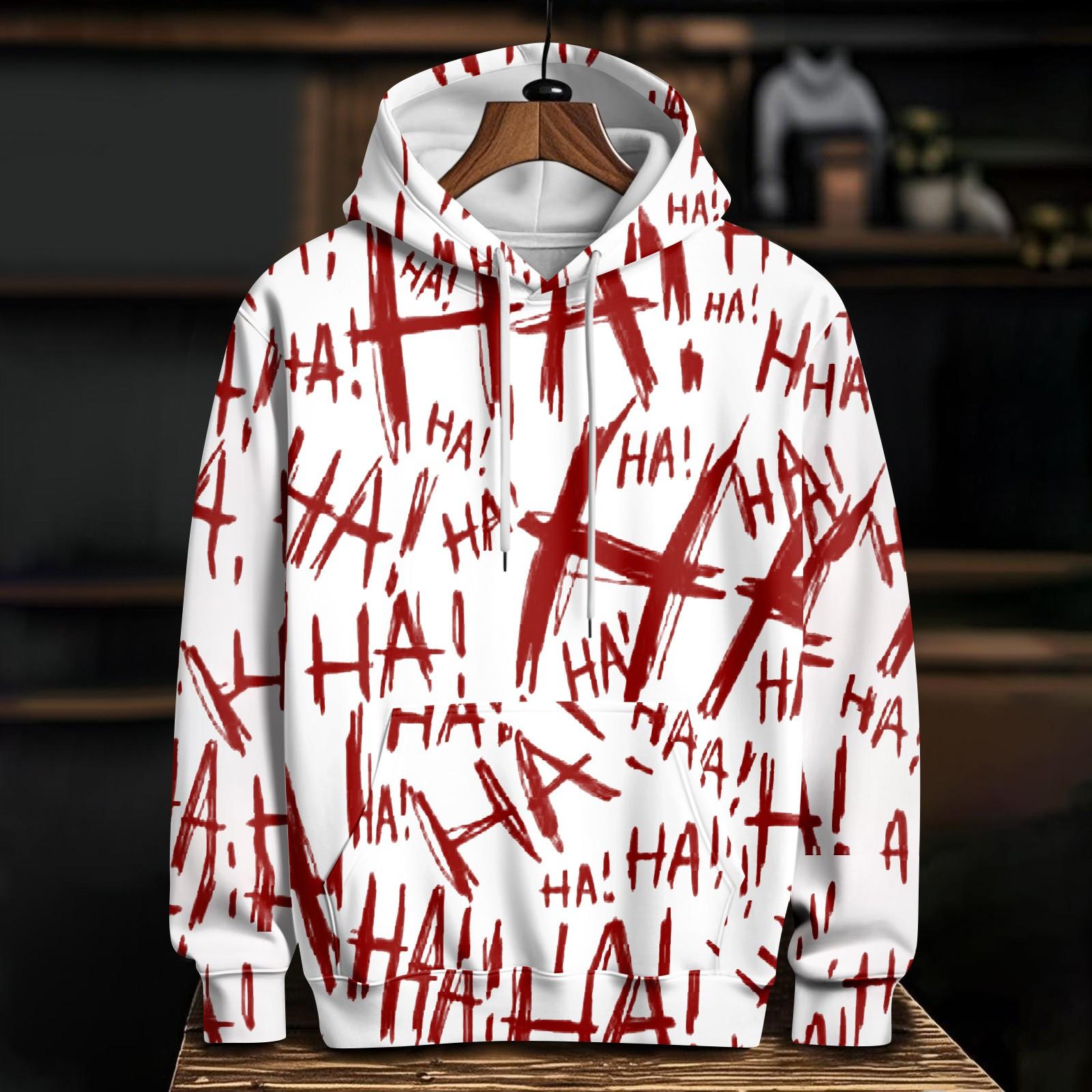 

Женский повседневный модный худи с длинным рукавом и принтом на Хэллоуин XXL