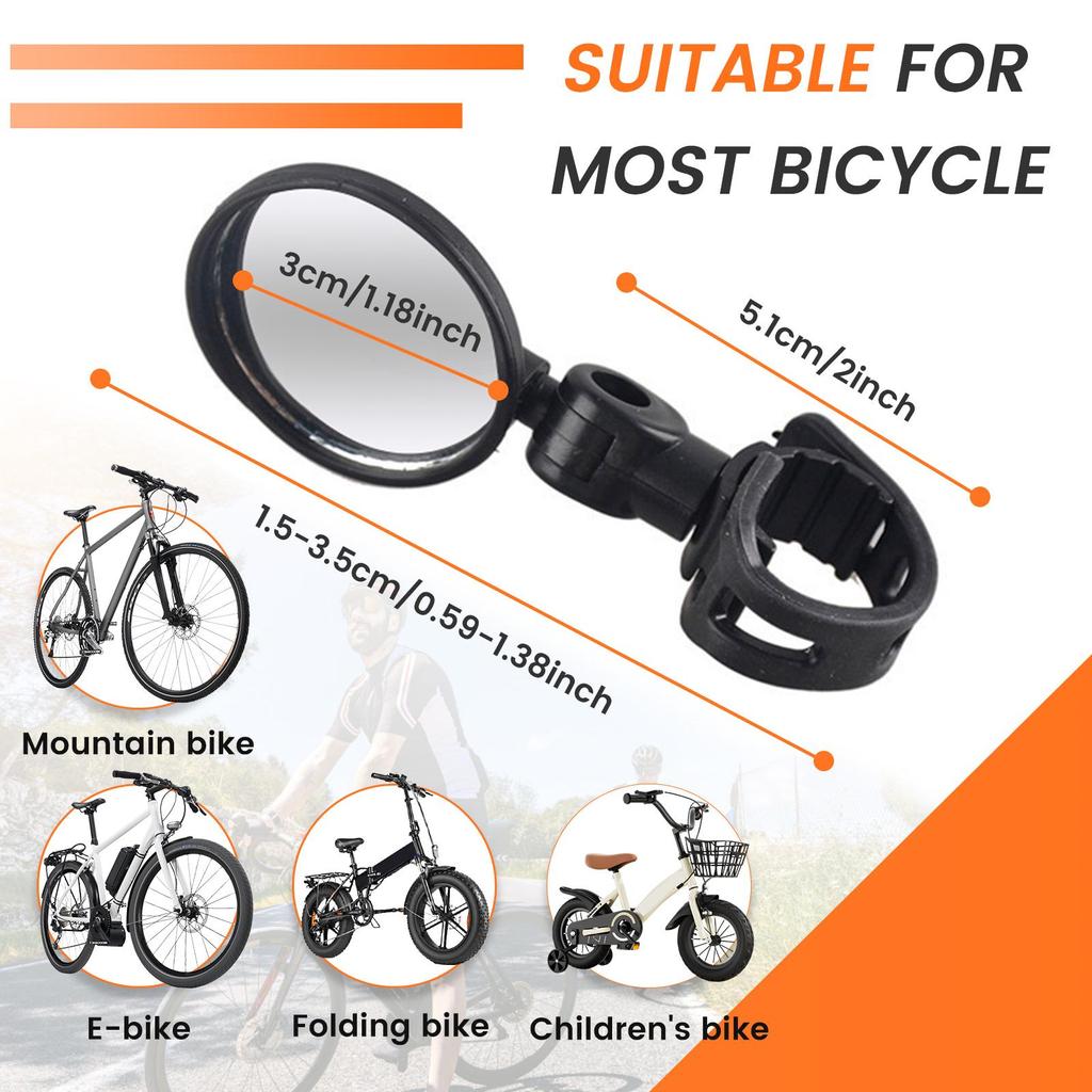 Miroir De Vélo Pour Guidon - Acier Inoxydable, 13x6.5 Cm, Universel, NEUF