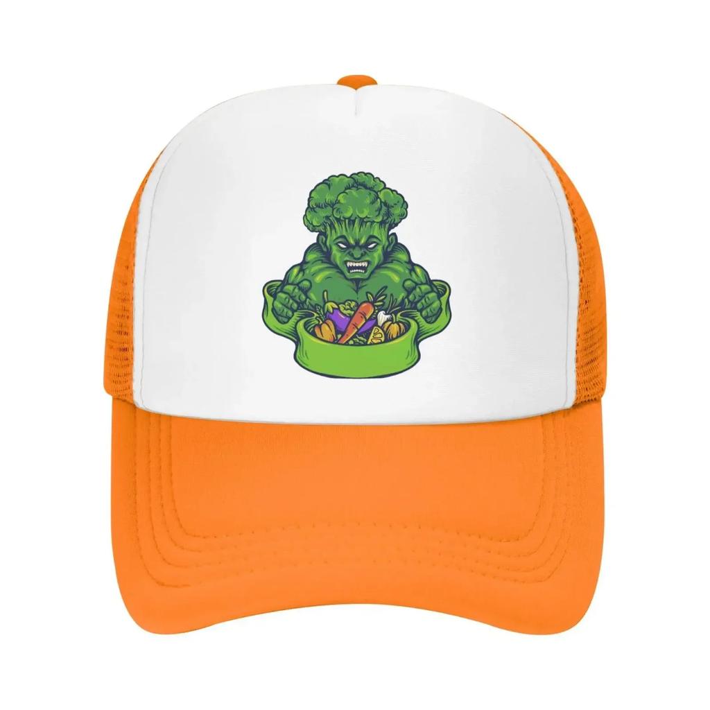 Broccoli Strong Vegetarian Mesh Trucker Cap Breathable Dad Baseball Hat for Unisex Women