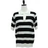 Shiz Madam Knit Collar Tee Stripe Color Block T57118