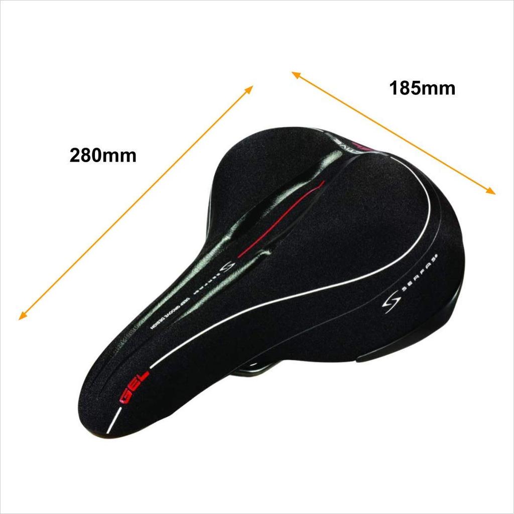 SERFAS Comfort Reactive Gel Bicycle 651403 Men's Shock-Absorbing Saddle,