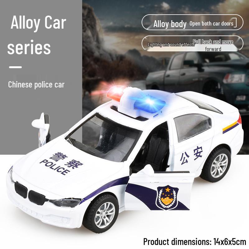 Boy's Alloy Pull-Back Toy Car Set: Police, Taxi, and Fire Truck Models