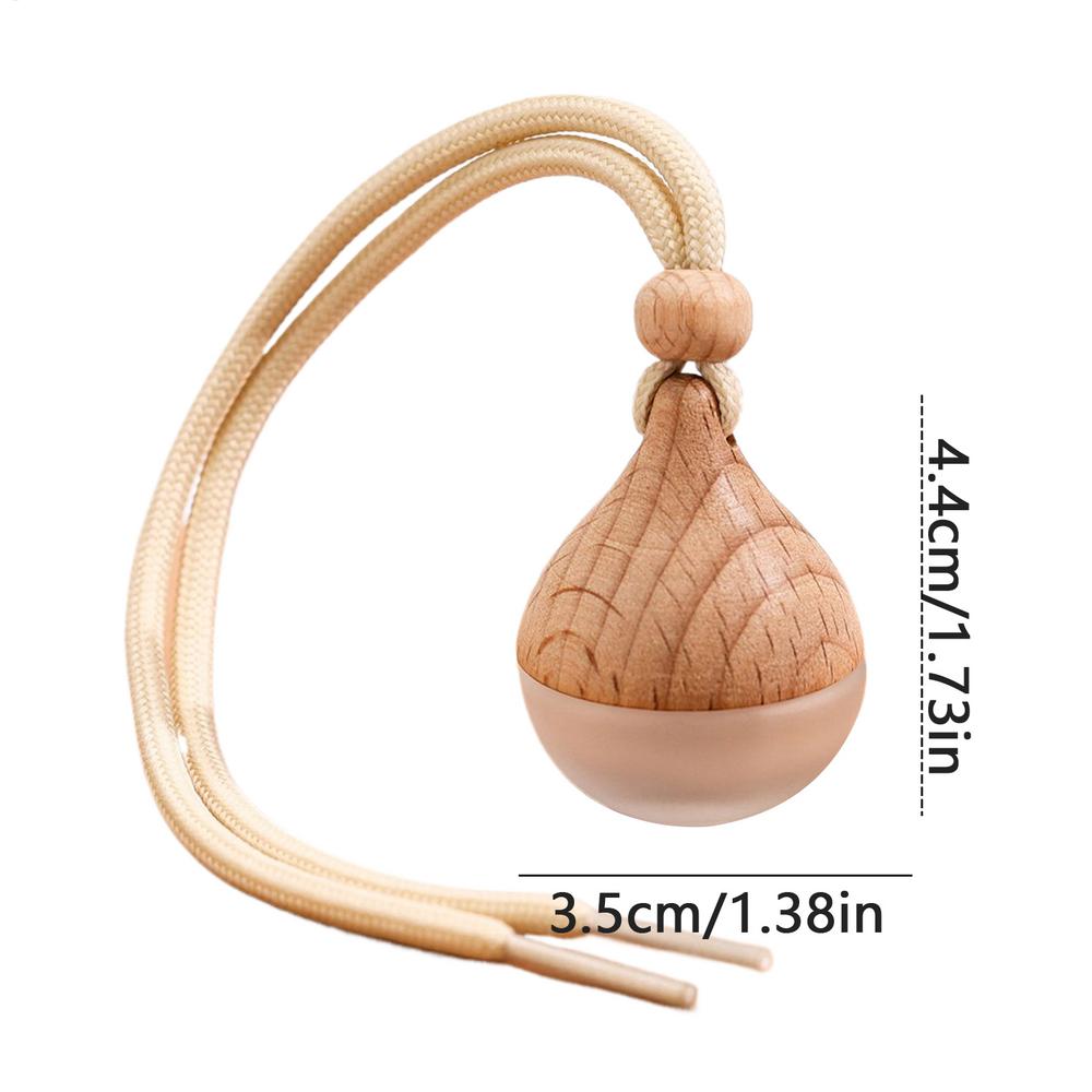 Empty Car Air Freshener Pendant Perfume Glass Bottle With Wooden Caps Refillable Car Essential Oil Diffuser Bottle