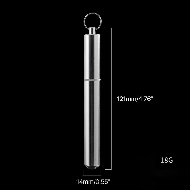 Stylish Cigarettes Container with Keychain Portable Cigarettes Holder Aluminum Metal Cigarettes Storage Tube for Men