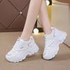 Small mesh versatile sports shoes autumn new lace-up platform running shoes college style color matching dad shoes