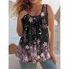 New Retro Floral Stripe 3D Print Tank Top Summer Women Streetwear Y2k Tops Oversized Vest Off Shoulder Sleeveless Woman Camisole
