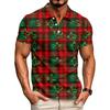 Men's Casual Short Sleeve Shirt with Christmas Print and Loose Fit for Holiday