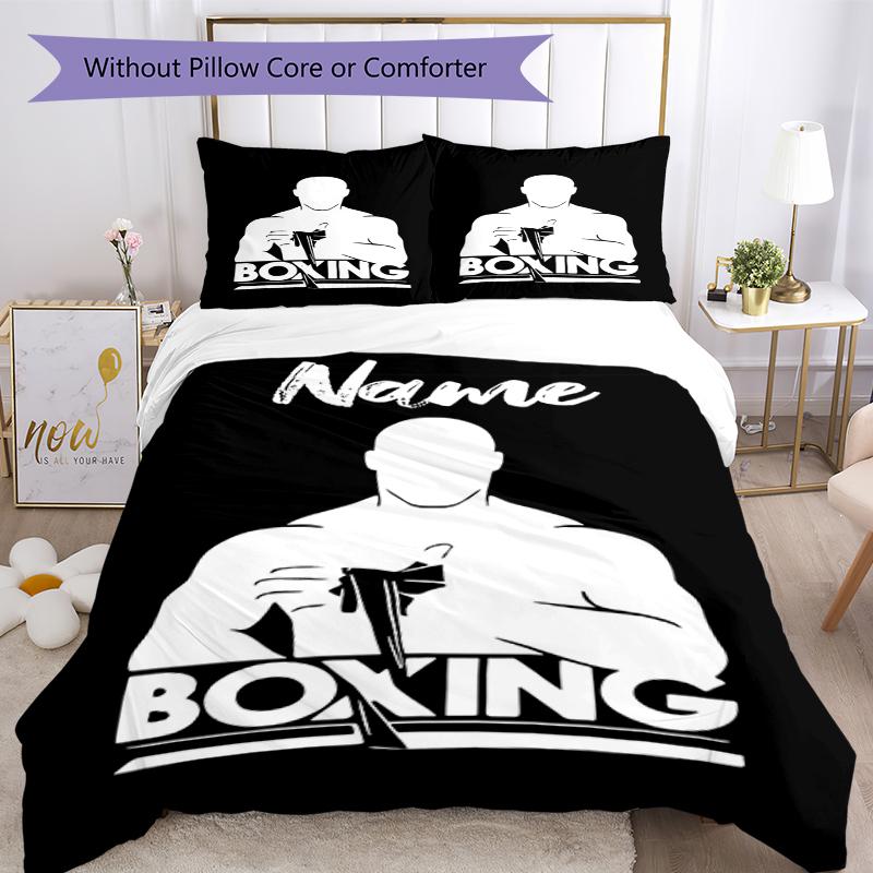 Set Biancheria da Letto Boxe con Nome Personalizzato 3 Pezzi Copripiumino Chiusura Include 1 Copripiumino e 2 Federe, Morbido e Confortevole per Tutte le Stagioni.