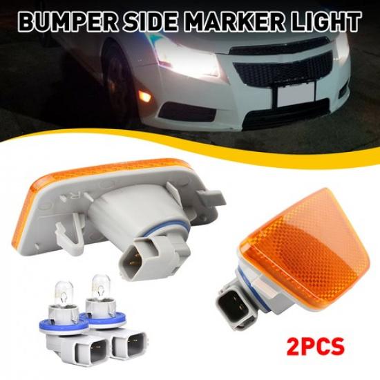 Amber LED Side Turn Marker Signal Lights Bumper Lamp For Chevy Cruze