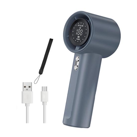 

Handheld Fan with Brushless Motor Digital Display 100 Speed Settings Strong Airflow Low синий