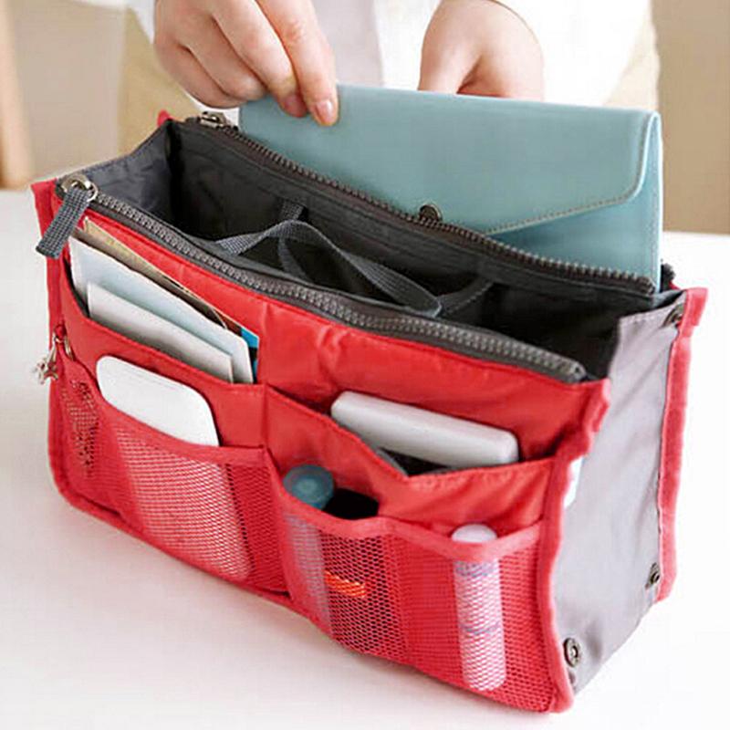 1Pc with Double Zippers Multifunctional Large Capacity Portable Storage Bag Folding Women's Makeup Bag Polyester
