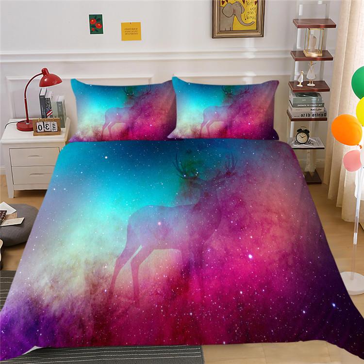 Galaxy Duvet Cover Set Animals Pattern Zebra Butterfly Rabbit King Size Comforter Cover For Kid Teen Adult Polyester Bedding Set