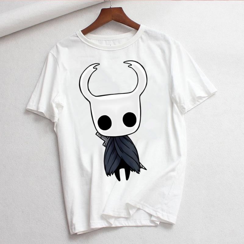 Женская футболка с принтом Hollow Knight Женская повседневная футболка с круглым вырезом Белая футболка с коротким рукавом Женская футболка с графическим принтом S