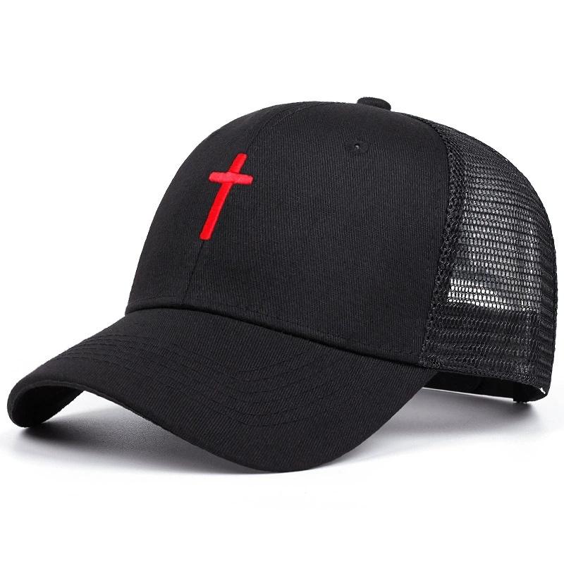 Gorras de Béisbol de Malla con Bordado Cruzado Unisex Gorra Hip Hop Primavera Verano Exterior Ajustable Sombreros Casuales Sombrero Protector Solar