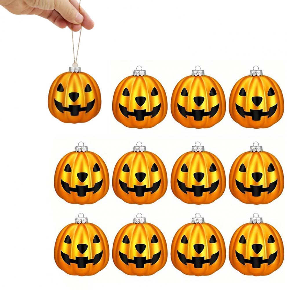 Halloween Home Decor Plastic Pumpkin Balls Halloween Pumpkin Pendants Waterproof Tree Decorations for Indoor Outdoor for Festive