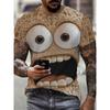 Moda Uomo T-shirt da Uomo Stampata 3D Girocollo Manica Corta Trendy Streetwear