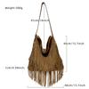 Tassel Hobo Bags Large Handbags Fringe Double Sided Velvet Messenger Bag Designer Shoulder Bags Women Big Causal Handbag