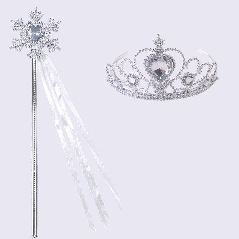 Elsa Princess Accessory Set: Crown, Wand, Gloves, Braids, Necklace, Bracelet, Earrings