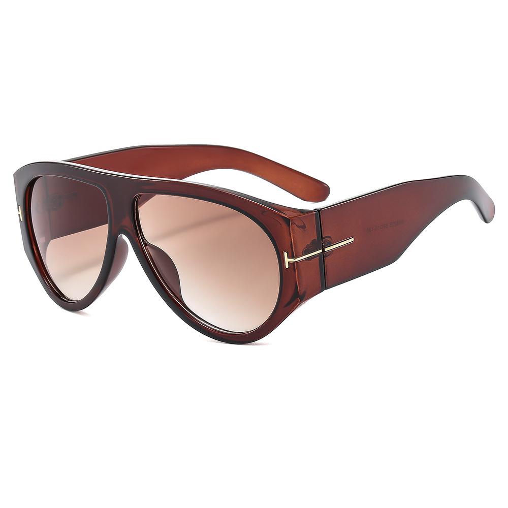 Occhiali da Sole Y2K Spicy Girl a Forma di T Aviator Ovali – Stile Streetwear da Donna alla Moda Protezione Solare