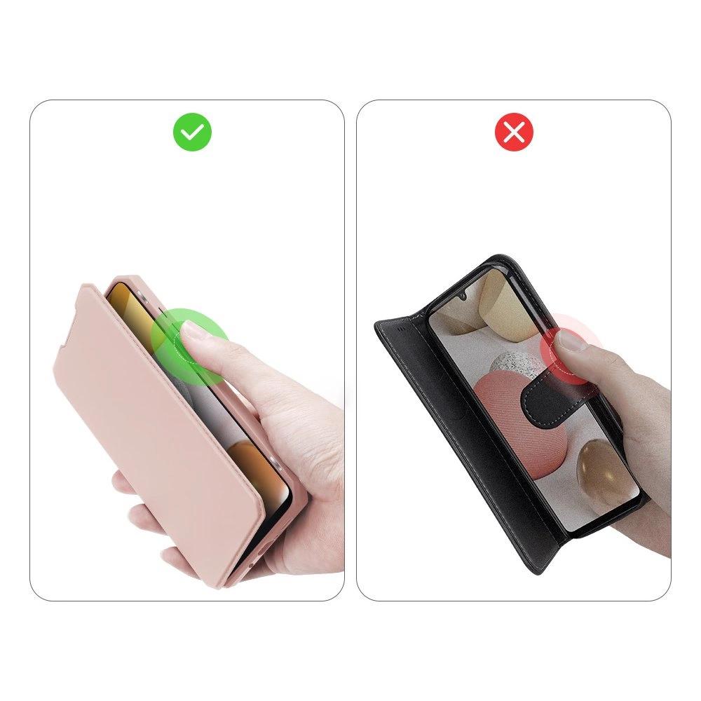 Dux Ducis Skin X Kabura Etui Pokrowiec Z Klapką Samsung Galaxy A42 5G Różowy
