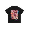 Japanese Animation Character Printing Oversize Trendy Brand Half Sleeve Old Washing T-shirt Couple Men and Women Tee Cross-border