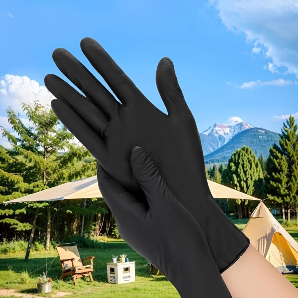 Black Disposable Gloves, Waterproof and Durable for Home Cleaning, Suitable for Kitchen Cleaning, Tattooing, Hair Dyeing, Pet Care, Beauty Salons