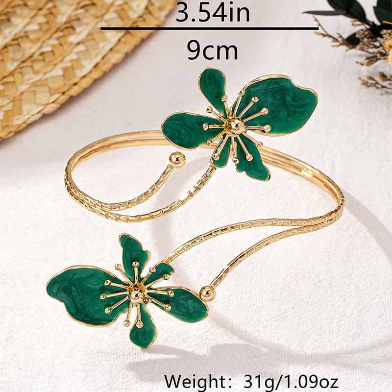 Bracciale a fiore smaltato chic per donna: Perfetto per l'uso quotidiano, le riunioni e le feste