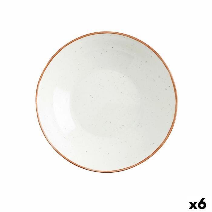 Assiette Creuse Ariane Terra Céramique Beige (Ø 21 Cm) (6 Unités)