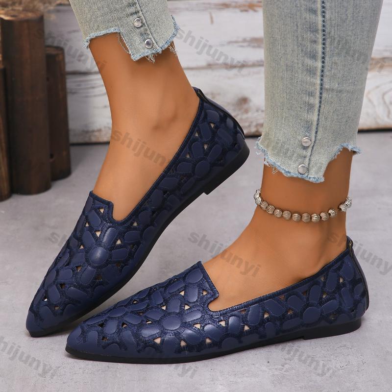 Women's Flats Casual Pointed Toe Single Shoes Female 2026 Spring Summer New Slip-on Flat Breathable Shallow Shoes Zapatos Mujer