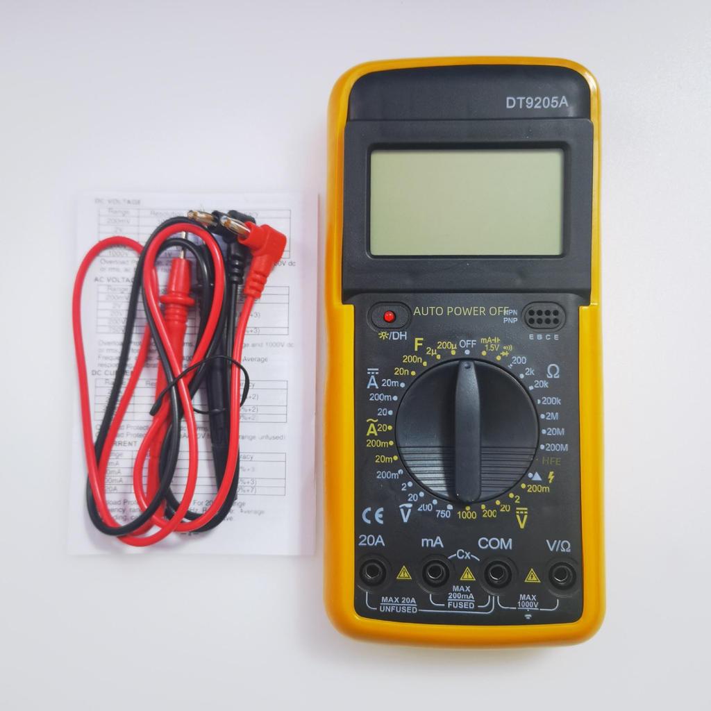 DT9205A Smart Digital Multimeter - High Precision, Anti-Burn, Auto Shut-Off Universal Meter for Electricians