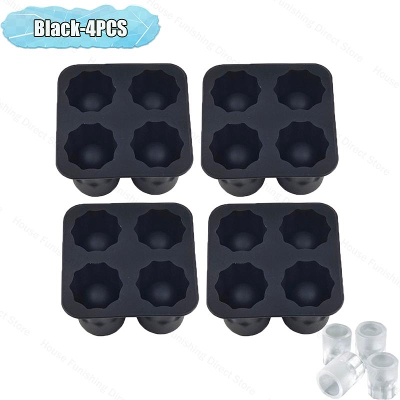 4 Cup Shape Silicone Ice Cube Mold Tray Summer Bar Party DIY Cold Drink Ice Compartment Mold Ice Cup Ice Cube Tray Kitchen Tool