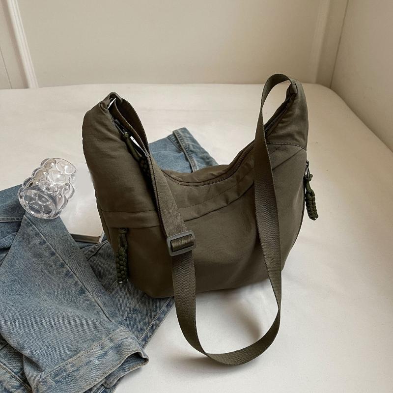 2024 NEW Dumpling Bags Nylon Bag for Girl Student Solid Color Fashion Shoulder Bags Crossbody Bag