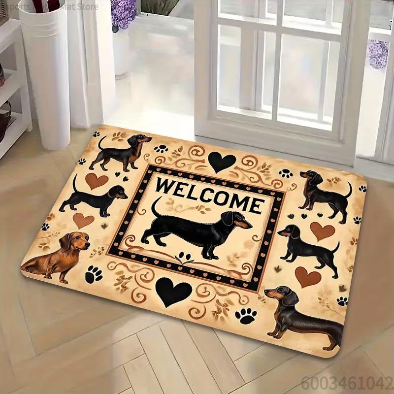 Dachshund Printed Kitchen Carpet Living Room Dining Room Laundry Floor Mat Bath Balcony Hallway Non-slip Door Mat