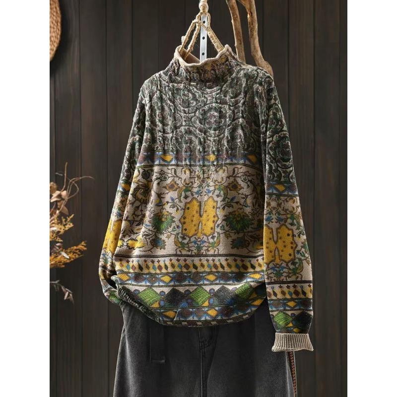 

Женская модная повседневная осенне-зимняя кофта с длинным рукавом и полувысоким воротником Size: One Size хаки