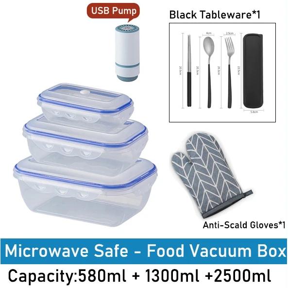 Vakuum Lebensmittelaufbewahrungsbox Transparenter Aufbewahrungsbehälter Kühlschrank-Organizer Mikrowellengeeignet Frischhalte-Versiegelungsbox Lebensmittelspender