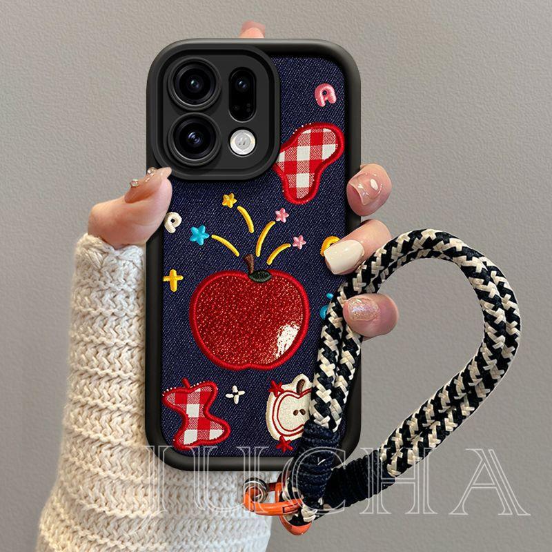 Applicable To Oppofindx9pro Mobile Phone Case Design Sense Niche OPPOfindx8 Non-collision Imitation Denim Apple
