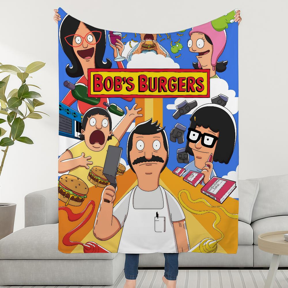 Cartoon Blanket B-BobS-ES Throw Super Cosy Plush Living Room Sofa Couch B-BurgerS-ES Childish Birthday Gifts